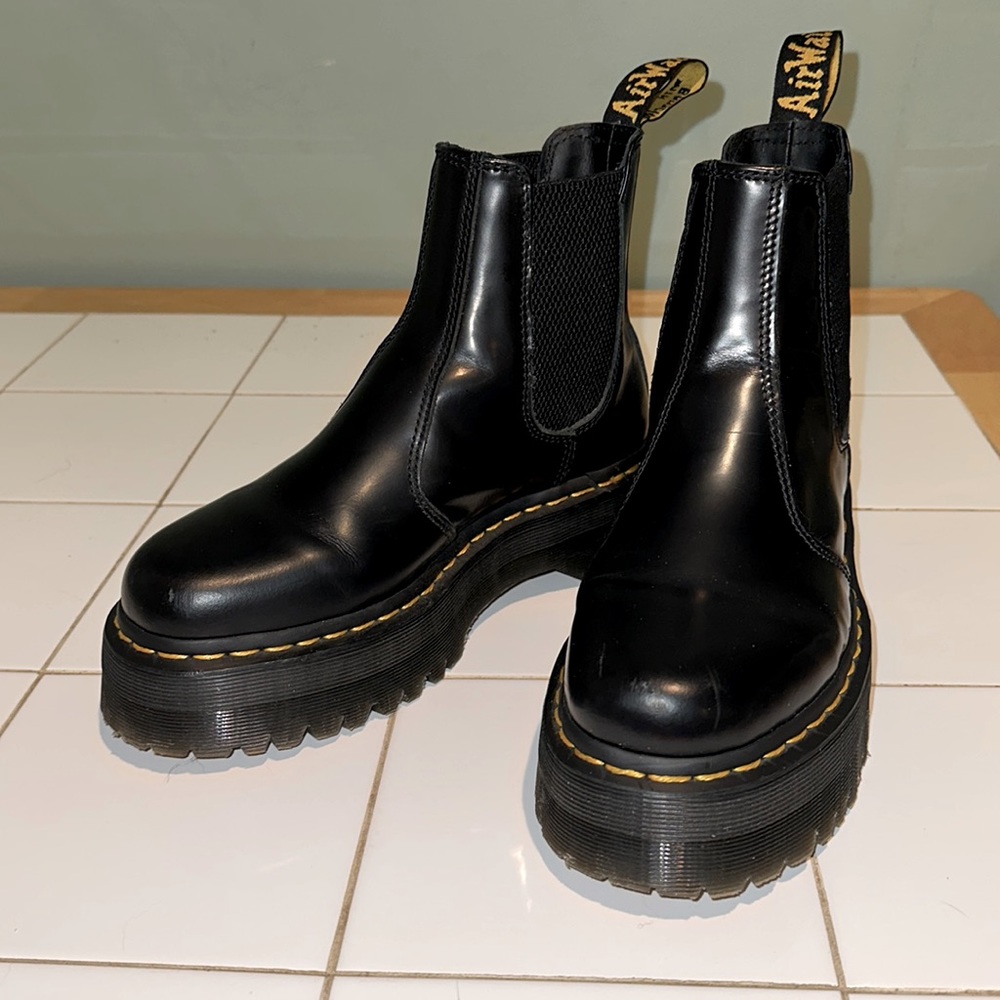 Dr. Martens Smooth Leather Platform Chelsea Boots